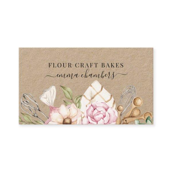 Baker Pastry Chef Watercolor Bakers Tools Kraft