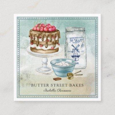 Baker Pastry Chef  Watercolor Square