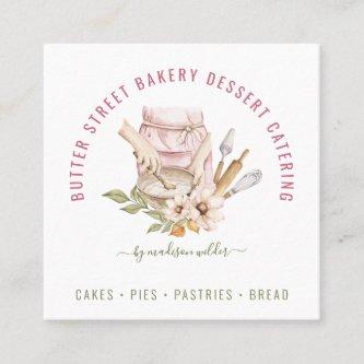 Baker Pastry Chef Watercolor  Square