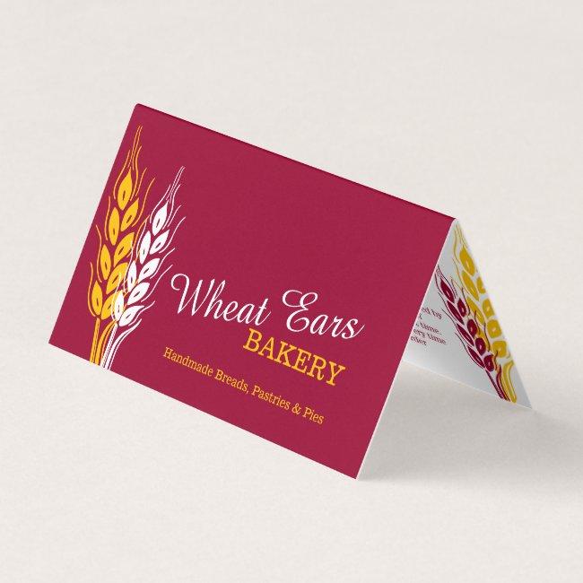Bakers bakery wheat ears red yellow business flyer