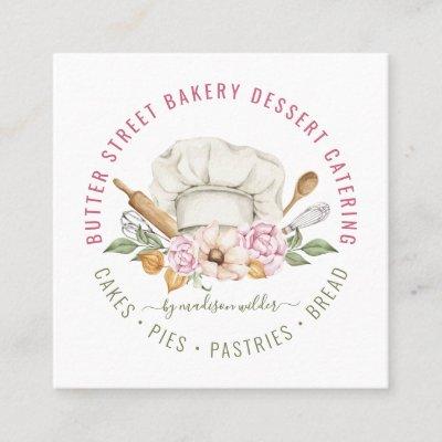 Bakery Baker Pastry Chef Watercolor Baking Utensil Square