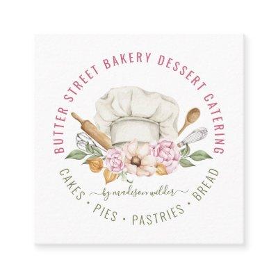 Bakery Baker Pastry Chef Watercolor Baking Utensil Square