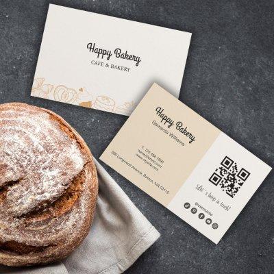 Bakery Beige Icons Qr Code Social Media