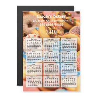Bakery Business Donuts Mini Calendar Magnet 2019