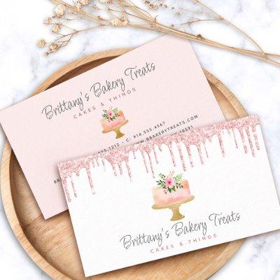 Bakery Cake Blush Pink Glitter Drip Pastry Dessert