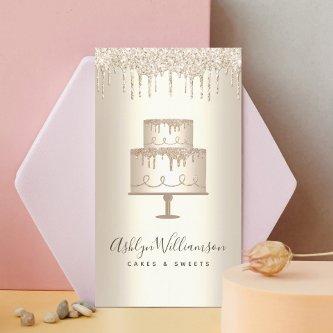 Bakery Cake Gold Glitter Drips Pastry Chef Dessert