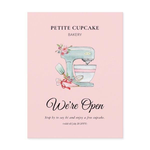 Bakery Cake mixer We're open promotional Postcard