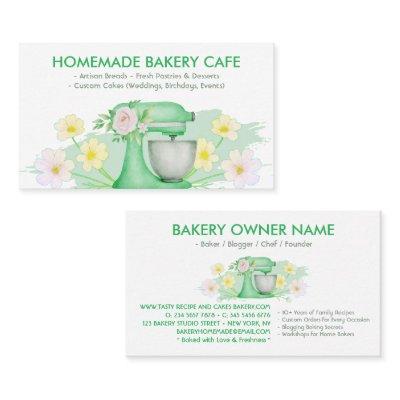 Bakery Customizable Cafes Cake Makers Floral Green
