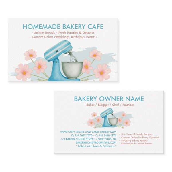 Bakery Customizable Cafes Cake Makers Flower Blue