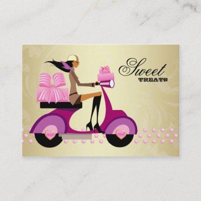 Bakery Gift Box Scooter Girl Pink Gold Icing