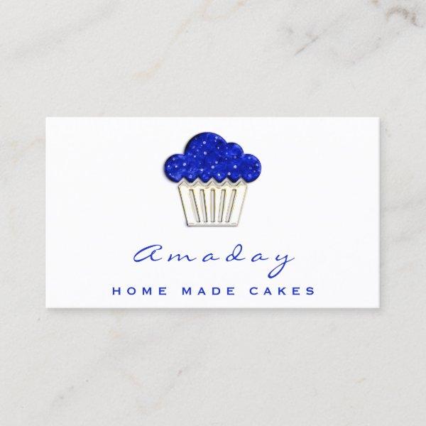 Bakery Home Made Cakes Logo Muffin Smile Blue