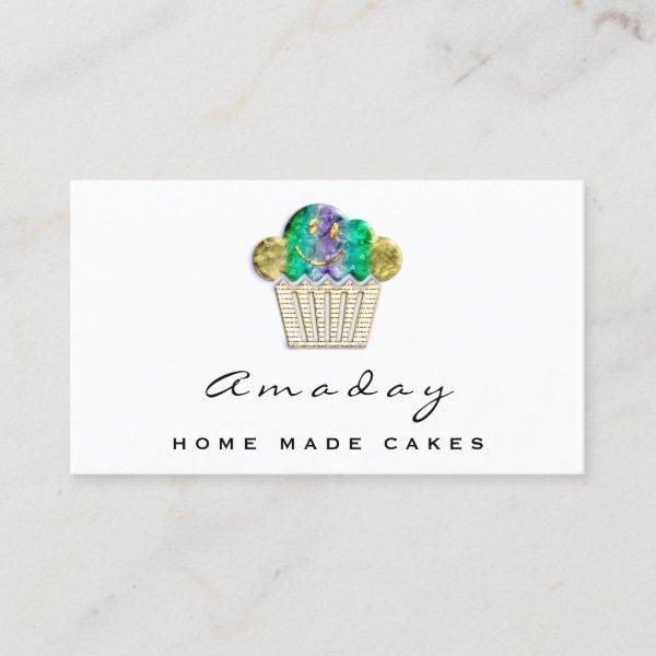 Bakery Home Made Cakes Logo Muffin Smile Gold Lux