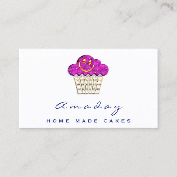 Bakery Home Made Cakes Logo Muffin Smile Pink