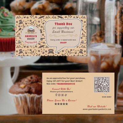 Bakery Logo Thank You For Supporting Business Cute Enclosure Card