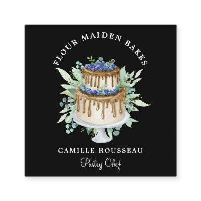 Bakery Pastry Chef Baker Black  Square
