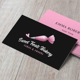 Bakery Pastry Chef Cute Pink Piping Bag & Heart