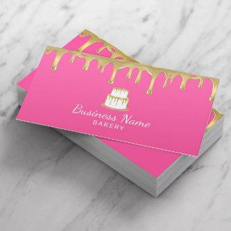 Bakery Pastry Chef Gold Cake Logo Sweet Pink