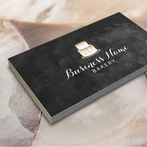 Bakery Pastry Chef Gold Dripping Cake Chalkboard