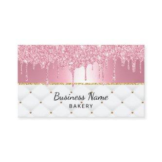 Bakery Pastry Chef Modern Pink Glitter Drips Lux