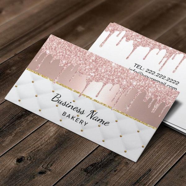 Bakery Pastry Chef Modern Rose Gold Drips #2