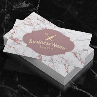 Bakery Pastry Chef Modern Rose Gold Marble