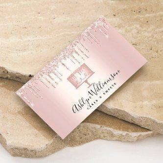 Bakery Rose Gold Glitter Drips Cake Pastry Chef