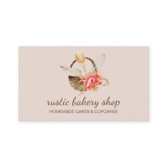 Bakery Utensils with Rustic Basket pink