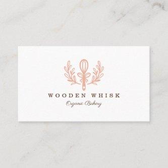 Bakery Whisk & Floral Leaf Wreath Business Logo
