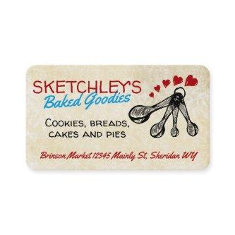 Baking bakery pastry chef measuring spoons hearts