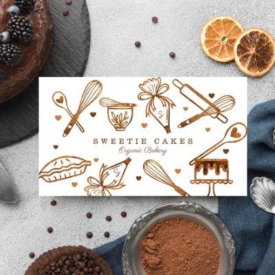 Baking & Cooking Utensil Woodgrain Texture & White