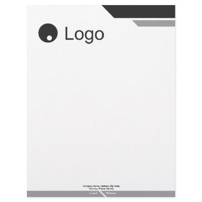Balanced Grayscale Classic Dual Stripes Graphic Letterhead