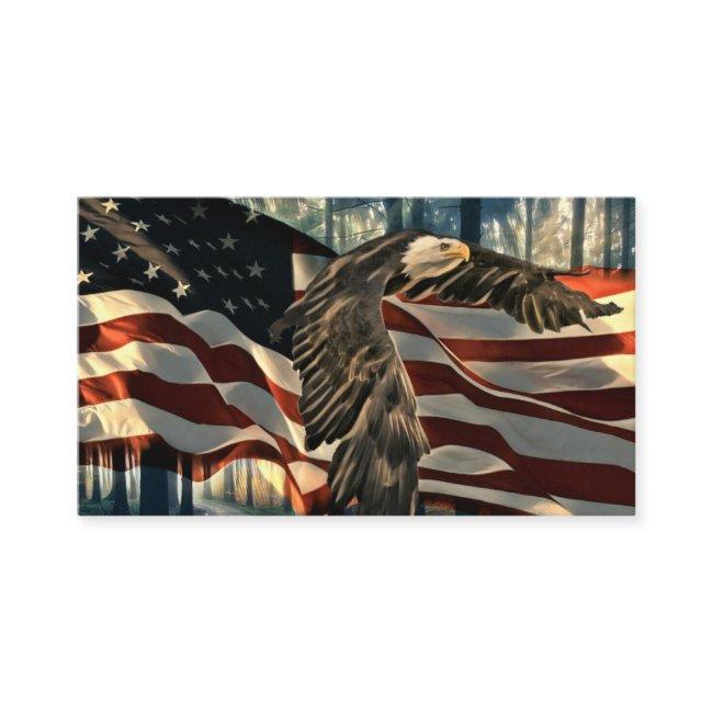 Bald Eagle American Flag Country Road