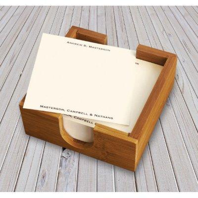 Bamboo Holder with 200 Sheets Square Note Pad