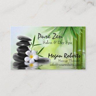Bamboo Zen Stones Spa Skin Care Massage Salon Appointment Card