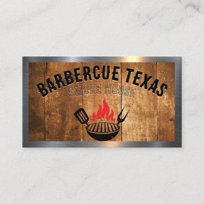 Barbecue Grill Fire Logo | Wood and Metal