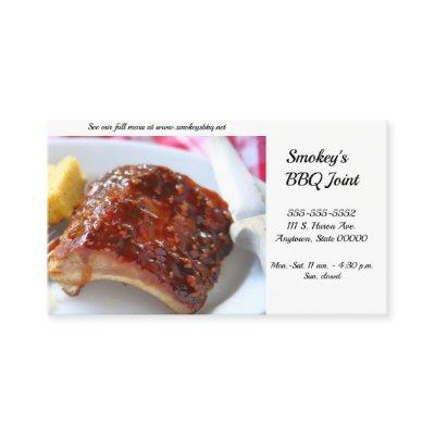 Barbecued ribs dinner with cornbread