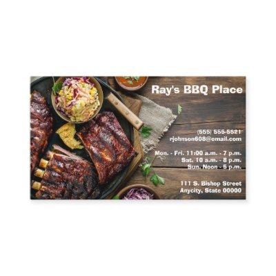 Barbecued ribs w/coleslaw and text space