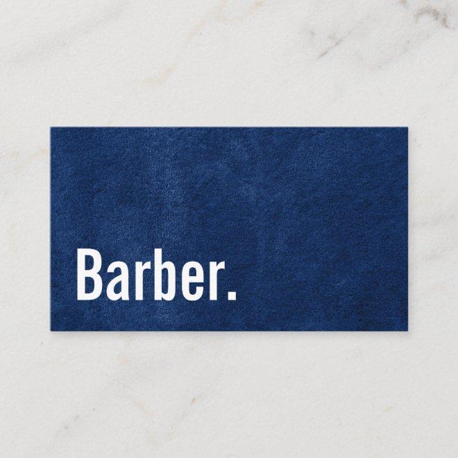Barber Babershop Minimalist Faux Navy Blue Velvet
