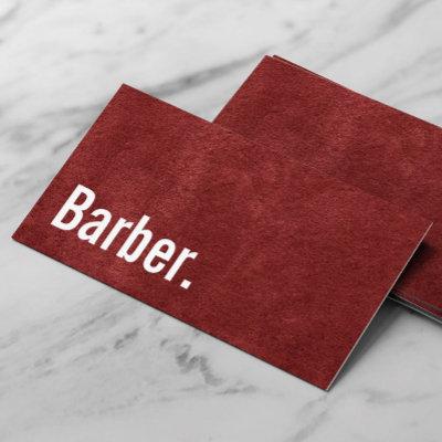 Barber Babershop Minimalist Faux Red Velvet