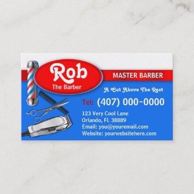 Barber  (Barber pole and clippers)
