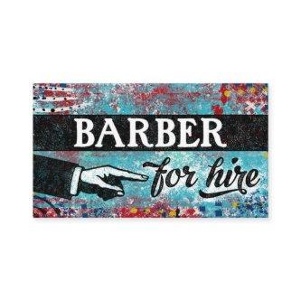 Barber For Hire  - Blue Red