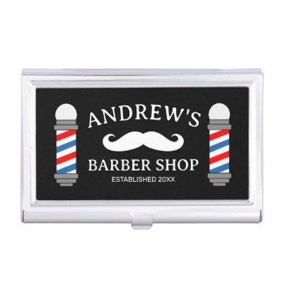 Barber shop  case with mustache logo