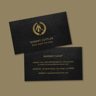 Barber shop LOGO promotional black gold