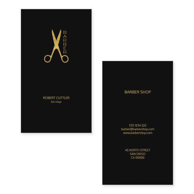 Barber shop luxury simple gold black
