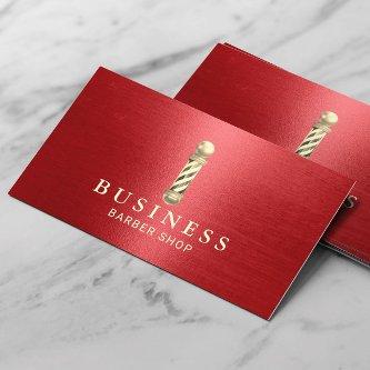 Barber Shop Modern Red & Gold Hair Stylist