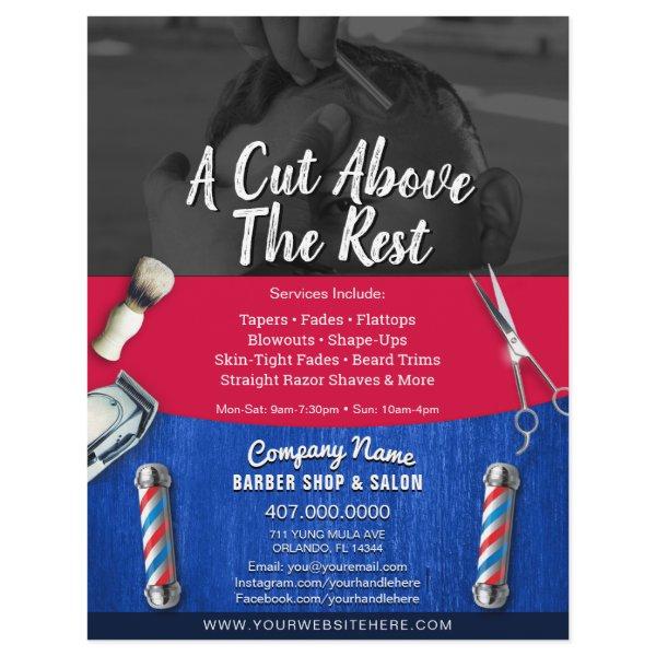 Barber Shop & Salon Customizable Coupon Template F Flyer