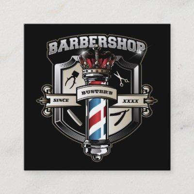 Barber Shop Shield and Crown Square