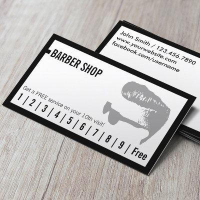 Barber Shop Simple Frame Men's Hair Loyalty Punch