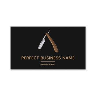 Barber Shop Vintage Shave Razor Logo Elegant Clear