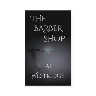 Barber Shop w/Straight Razor Image in Dark Grey